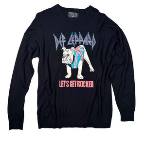 Vinyl Icons Def Leppard Sweater Mens‎ Medium Excellent Lets Get Rocked Bulldog